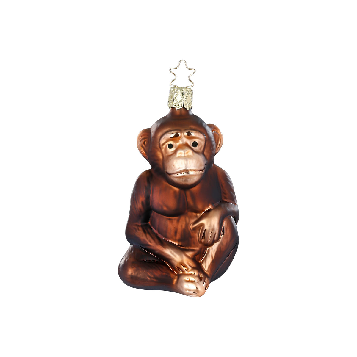 Monkey Glass Christmas Ornament