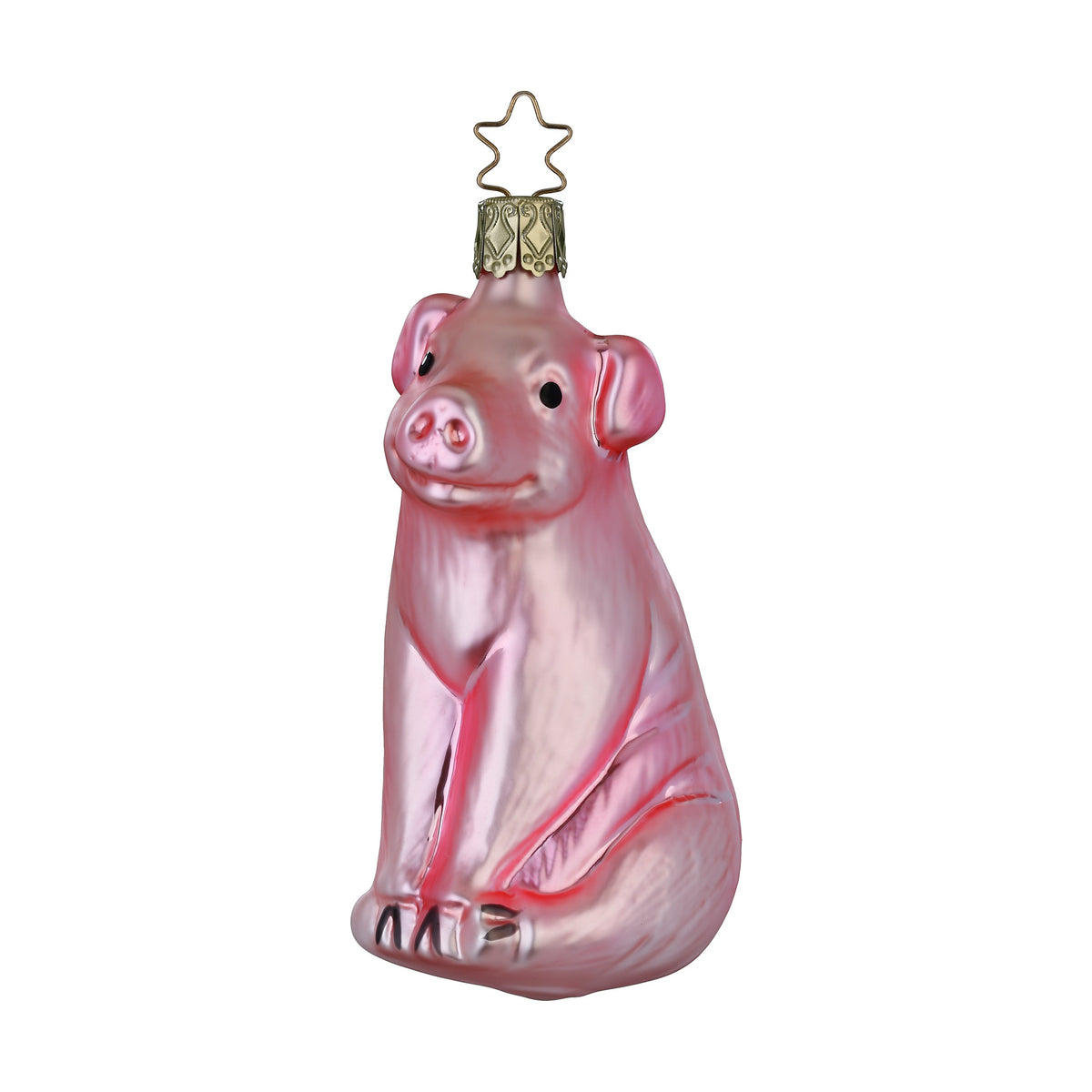 Pig Glass Christmas Ornament