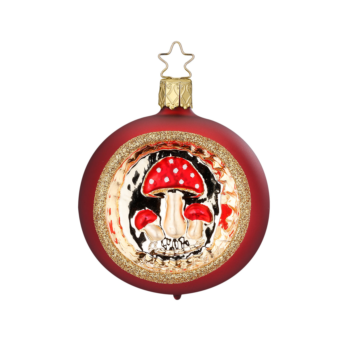 Mushrooms in the Forest Glass Ornament