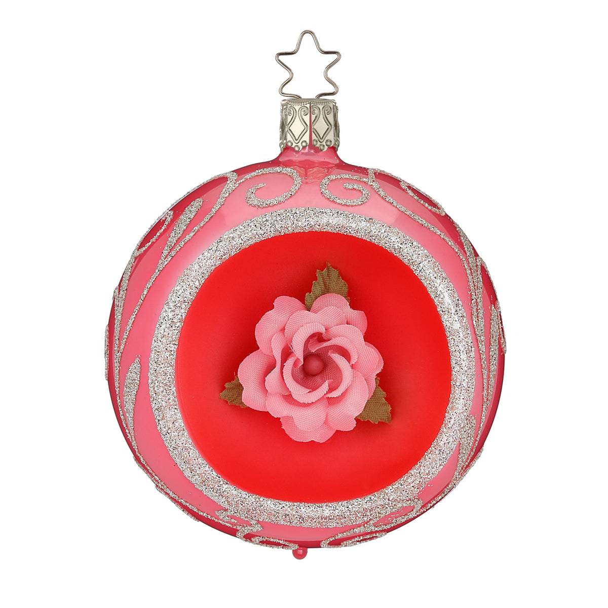 Winter Rose Christmas Ball Ornament – 3.2"