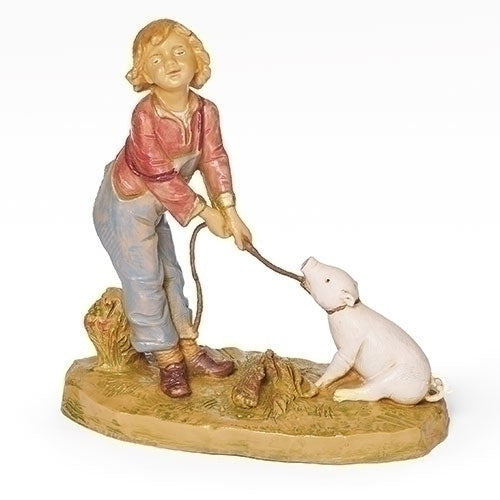Zeke Boy with Pig Nativity Figurine | Fontanini