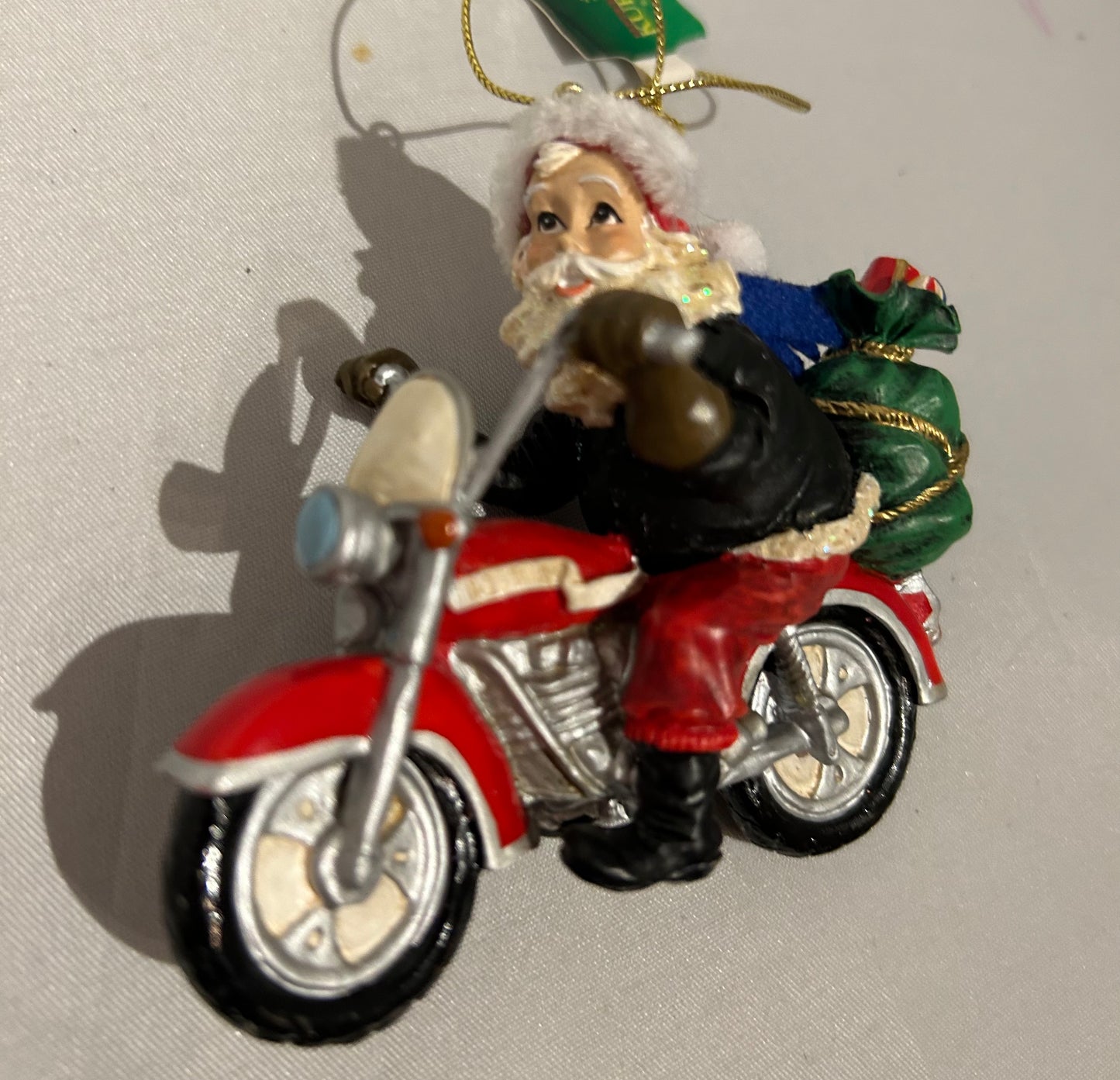 Motorcycle Santa Christmas Ornament
