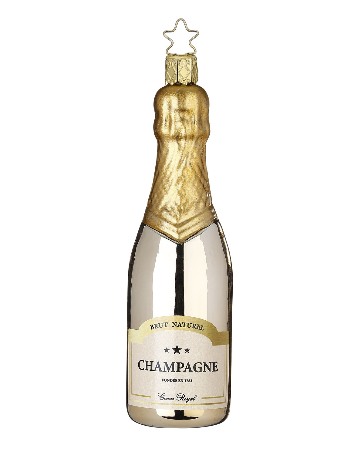 Salutations Champagne Bottle Christmas Ornament