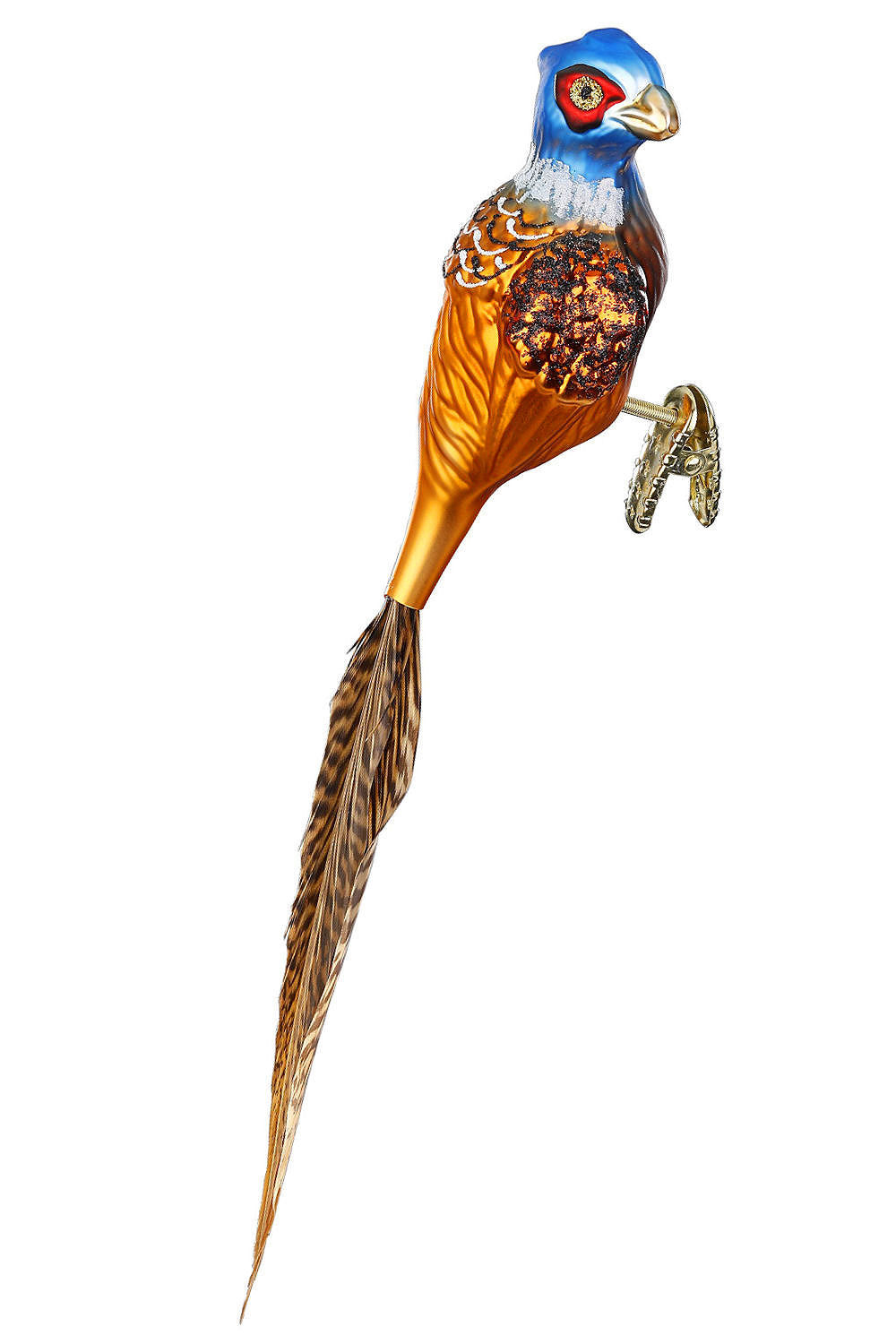 Pheasant Ornament with Feather Tail – 4.6"
