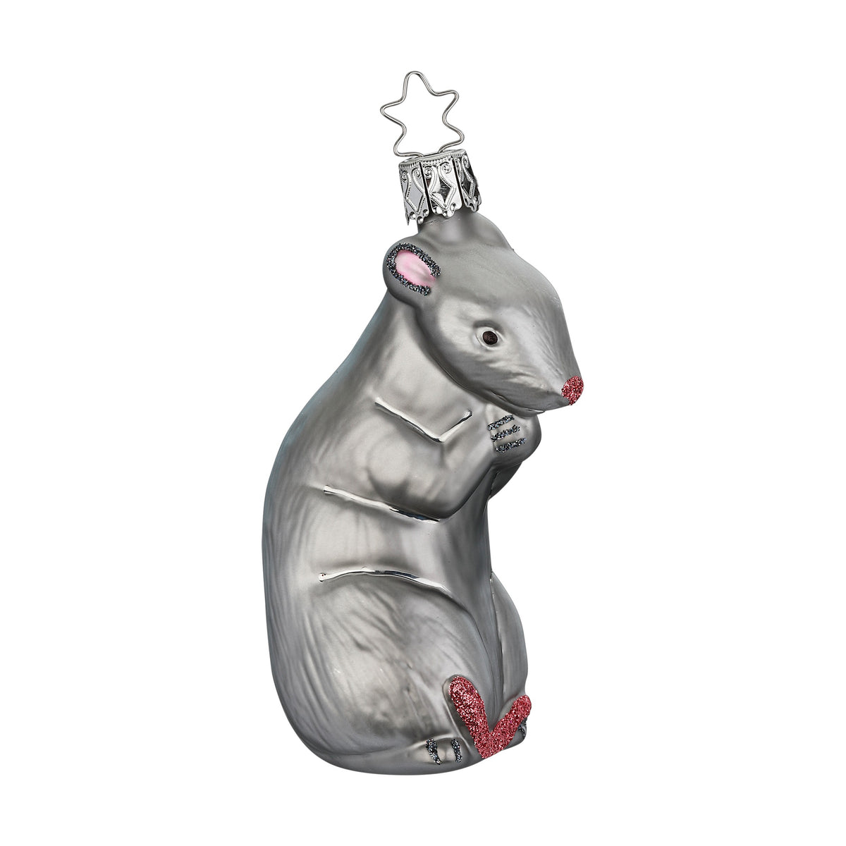 Rat Glass Christmas Ornament