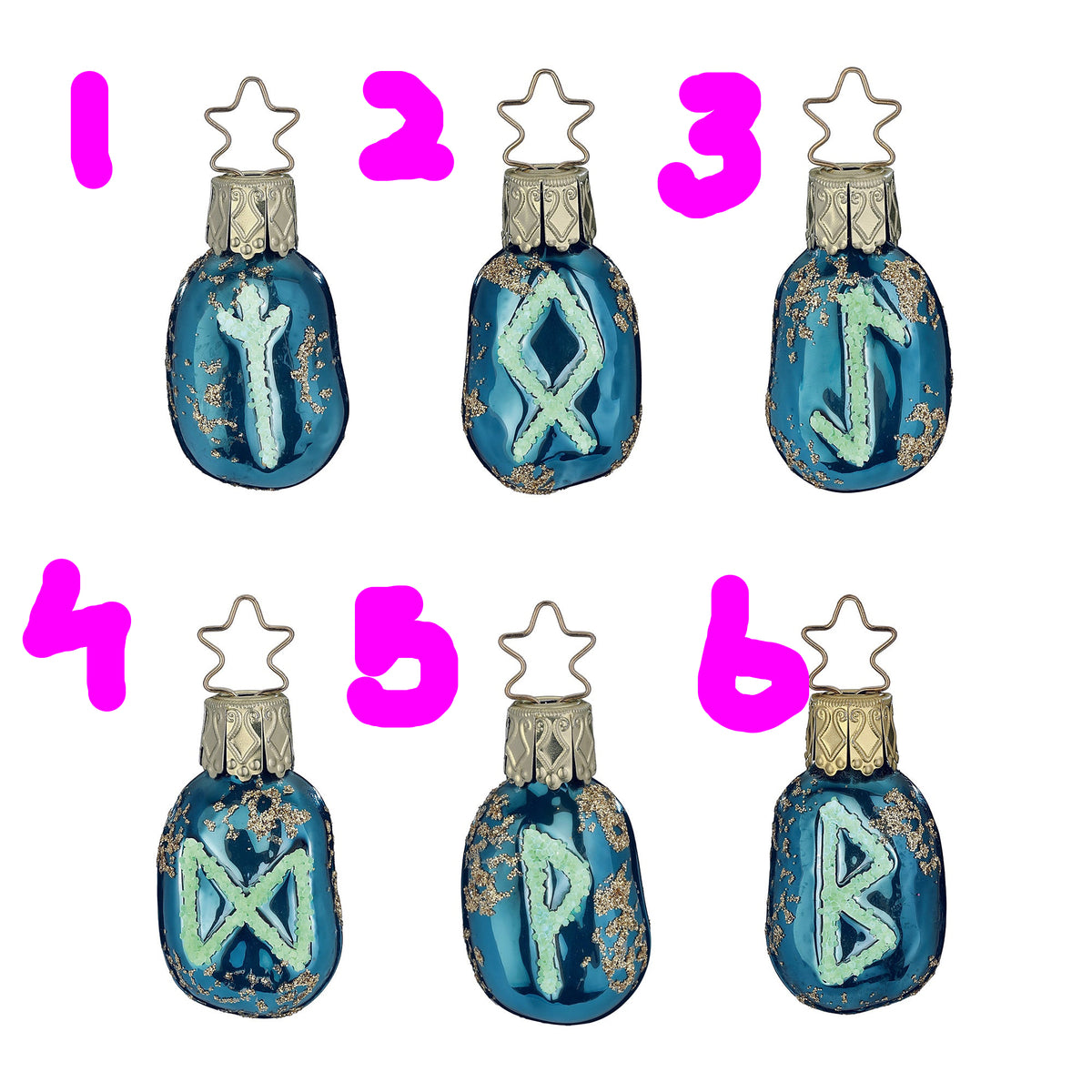 Mystical Runes Glass Christmas Ornament - 1.8"