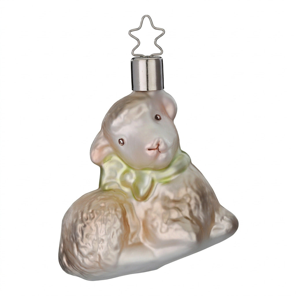 Little Lamb Glass Christmas Ornament