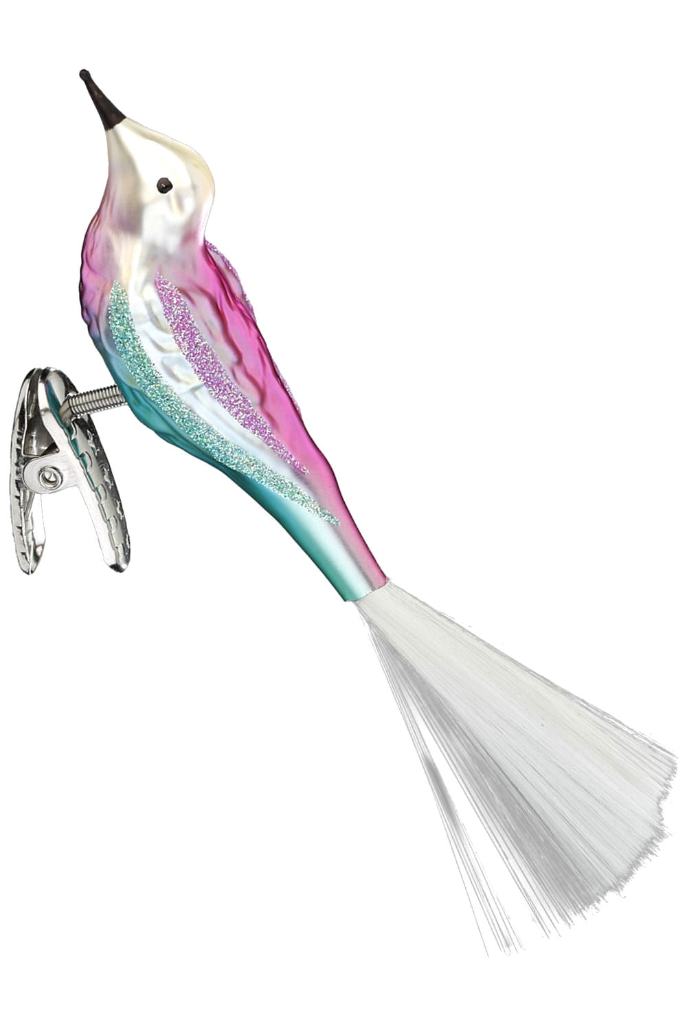 Casper Bird Ornament with Spun Glass Tail – 3.2"