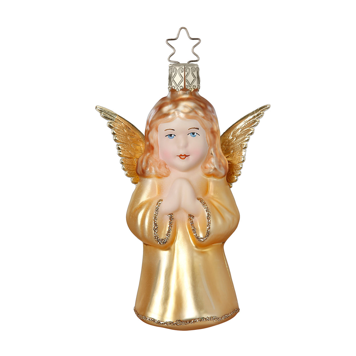 Golden Angel Glass Christmas Ornament