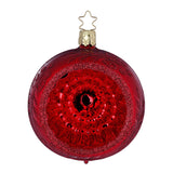 Traditional Red Glass Reflector Ornament - 2.4"