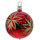 Blossom Magic Red Glass Ornament - 3.2"