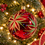 Blossom Magic Red Glass Ornament - 3.2"