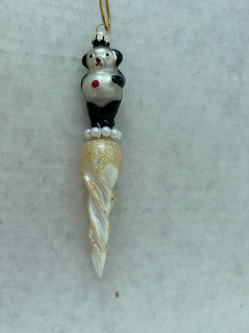 Panda on icicle