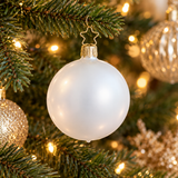 Pearl White Glass Ornament - 2.4"