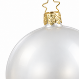 Pearl White Glass Ornament - 2.4"