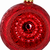 Traditional Red Glass Reflector Ornament - 2.4"