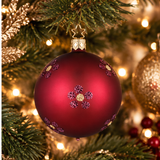 Blossom Dance Burgundy Ornament – 2.4"