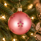 Blossom Dance Pink Matte Glass Ornament – 2.4"