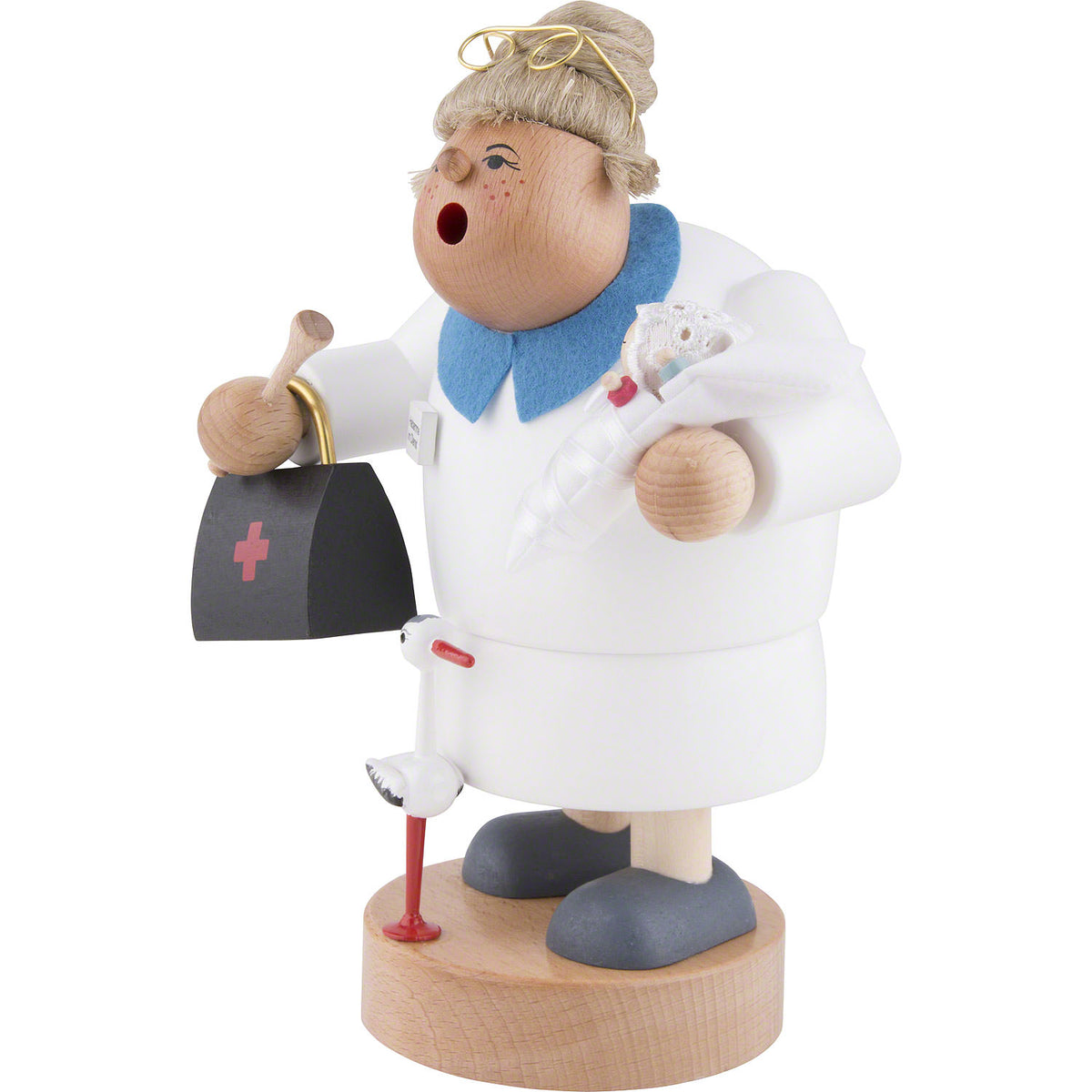 KWO Midwife Wooden Incense Smoker – 20 cm